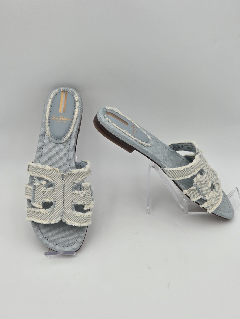 Sam Edelman Bay Fray Slide Sandals In Lt Blue